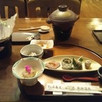 貝掛温泉 - 夕食は素朴ながらご馳走です。