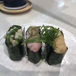 はま寿司 - とろネバ三種盛り まぐろたたき軍艦・納豆・いかオクラ