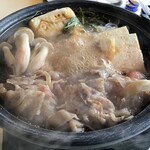 ガーデンレストラン 人形町 今半 - 料理 4.ミニすき焼鍋 私はこれぐらい火が入った方が好み