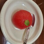 とんかつ 椿 - トマトのデザート