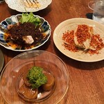 月泉 - 四川蒸し鶏・タコ・ホタテ前菜