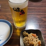 Ajichou - 生ビールと、おとおし。