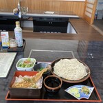 Rishin - 穴子天重定食の冷たいそば