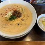 麺屋 愛心 - 海老寿久(エビスク)担々麺　追いリゾセット ¥1232