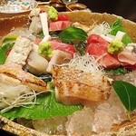 しのはら - 1月造り　香住ノドグロ炙り、ミナミマグロ、鰻炙り、鯉、平目縁側