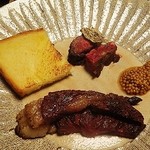 しのはら - 1月焼き物　ブリオッシュとタスマニアを添えて