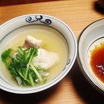 しのはら - １月鍋　白身魚、水菜　チリ酢で