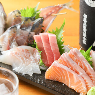 使用從豐洲直運的時令鮮魚，提供種類豐富的海鲜料理！