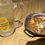 ラーメン酒場　酔っ手羽大王 - なんとお通しは麻婆豆腐！