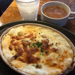 Italian Bar & Trattoria SHIBUYA ACCESO - シーフードビスクドリア　1,100円  見えないけど中には海老・イカ・アサリ・ムール貝・ベビー帆立が入ってた