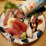 Sushi No Darihan - 今日の良いとこ３点刺盛り　1000円