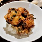 天ぷら浅沼 - かき揚げの野菜は行者にんにく