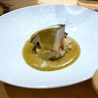 鮨結う紬 - 蝦夷あわびの肝ソース＆シャリ