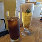 洋食彩酒 アンプリュス - 夫は生ビール（３杯ほど）私は烏龍茶