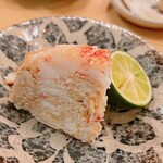 木挽町 とも樹 - 函館は石崎港の毛蟹。これでもか、というくらいすし詰め状態です