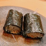 木挽町 とも樹 - お皿に残った薬味は海苔巻きで