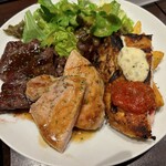 熟成肉バル Carne Rico Katete - 炭火焼き3種盛りランチ