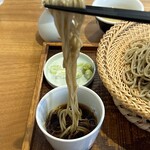 手打ち蕎麦屋 中山邸 晨翁蕎麦 - 十割蕎麦は細めなながらもコシ、弾力があり旨い。つけ汁はやや濃いめですが、これがまた合うんですよ〜