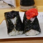 おにぎりとお味噌汁 八米 - 海苔佃煮おむすび350円 と 明太子おむすび400円 (2024.04.12)