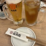 炭火焼き鳥 と どて料理 大衆酒場 治兵衛 - 生ビールで乾杯‼️