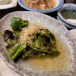 おでんと肴 清水 - 万願寺とうがらし　食べて量が減ってます