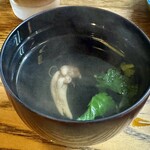 かぶと - 目の前で削った削りたてのかつお節で作った肝吸い