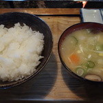 ろばたやき山ろく - ごはん、だんご汁