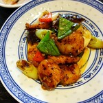 中国料理 天龍 - ホタテのピリカラトーチ炒め 接写