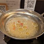 地酒屋 あくび - 具材食べ終わり鍋