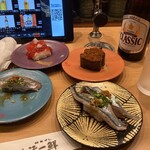 Kaitensushi Katsuissen - アジ、サンマ、スジコ、とびっこ