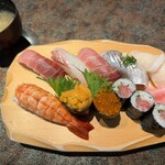 しほう田 - 海老もいます。浅利味噌汁。