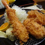 はまーかつ - 海老とｸﾘｰﾑｺﾛｯｹ定食