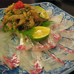 Edomae Sushi Masa - 鯛とカワハギ肝合え