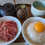 淡路鯛 空 - 淡路ビーフと鯛の食べ比べ丼
