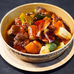 Beef tendon and vegetables stewed in demi-glace sauce