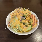 カァマデヌ - サラダ。このドレッシングがあのインド料理店のドレッシングなのね。