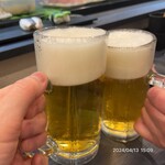 大興寿司 - 生ビールで乾杯