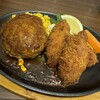 ハンバーグ・ステーキ グリル大宮 - ハンバーグ&カキフライ@2.700 ジューーーーッ！て凄い