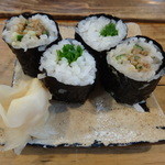 鮨 笹元 - 穴胡と芽葱の海苔巻き
