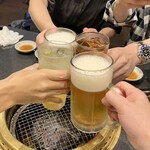 焼肉 鶯谷園 - 焼肉オフ会の乾杯〜