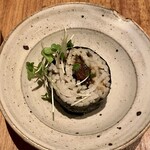 しおて - お通しの蕎麦寿司330円