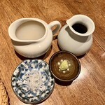 しおて - 蕎麦湯と薬味