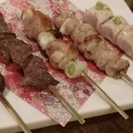 男前料理と五島列島直送の魚 神保町 無花果 - 筑波鶏おまかせ焼鳥