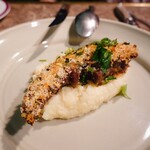 MONK - 豚タンの香草パン粉焼き 新じゃがいものピュレ