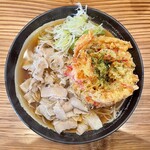 Tachi Guiso Baudon Kokoro - 肉そば(豚)と桜えびのかき揚げ