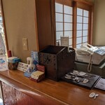 菊香荘 - 受付。コンピューター関係一切なし。善きかな