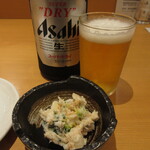 天草瓢六 - 瓶ビール(715円)とお通し