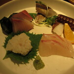 お酒と魚とおばんざい 浮波月 - 鰤、〆鯖炙り、真鯛、蛸、鱧