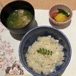 Tawara Kaiseki Dainingu - 鯛めし　いい香りと出汁が効いてました。
