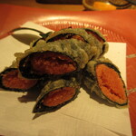 お酒と魚とおばんざい 浮波月 - 明太子の海苔巻き天ぷら 600円　(2024.2)